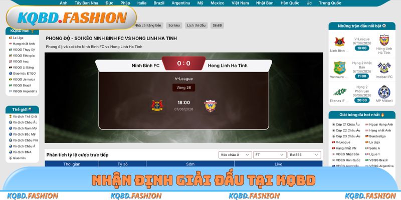 Nhận định giải đấu tại KQBD